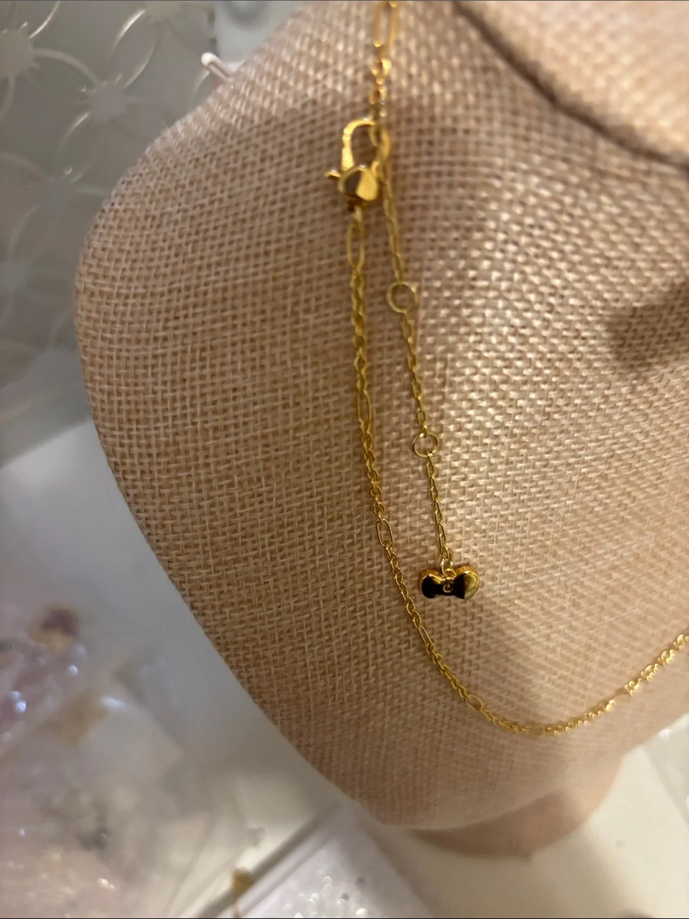 kate spade Gold-Tone White & Pink Pendant Necklace with Matching Studs